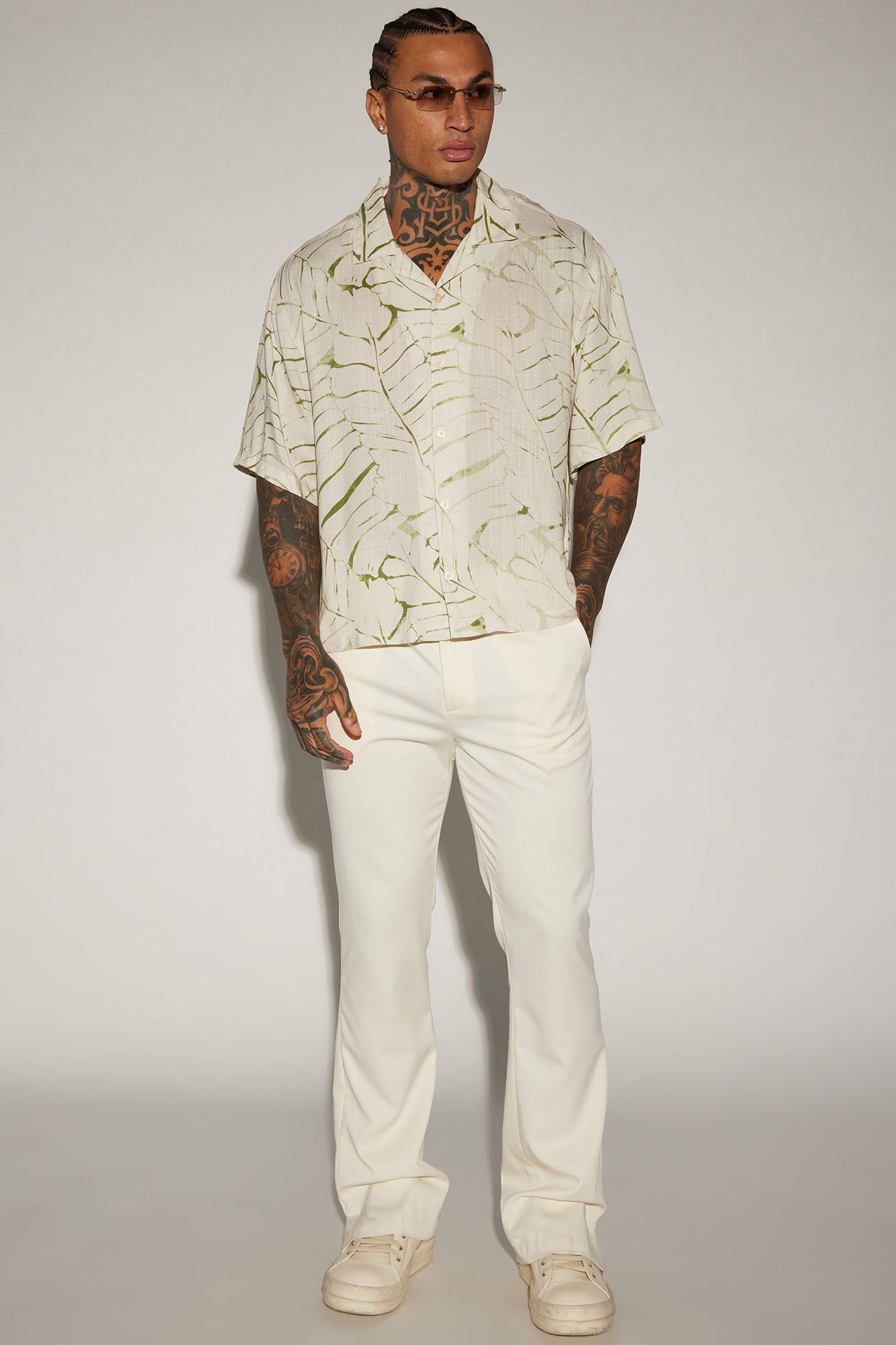 Big Leaf Button Up Shirt - Cream/combo sold by Fashion Nova product image thumbnail 2