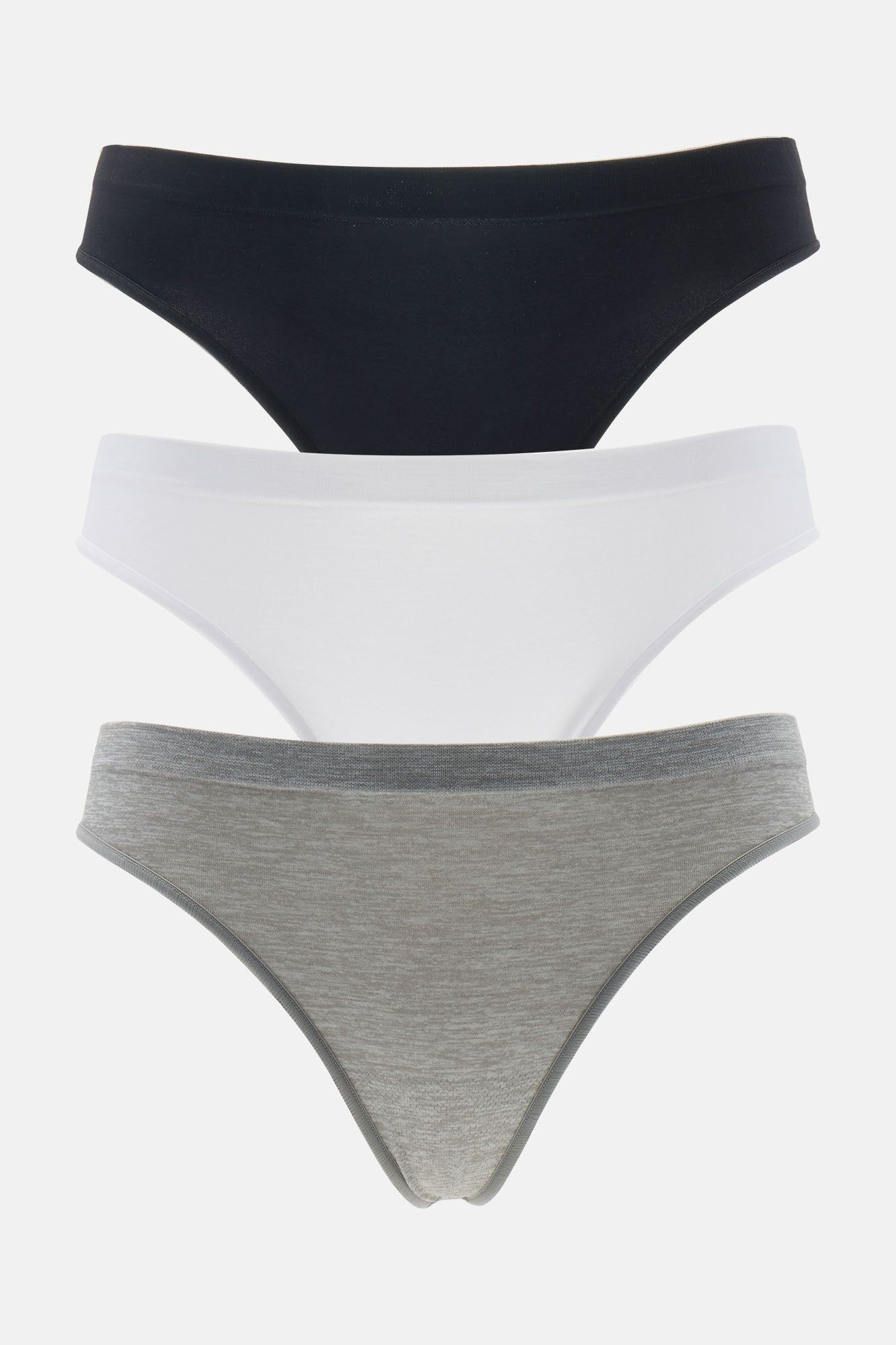 Busy Day Seamless Thong 3 Pack Panties - Grey/combo sold by Fashion Nova