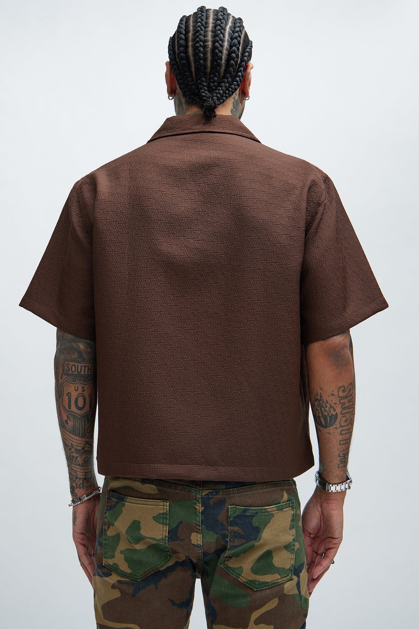 Irving Jacquard Shirt - Brown sold by Fashion Nova product image thumbnail 4