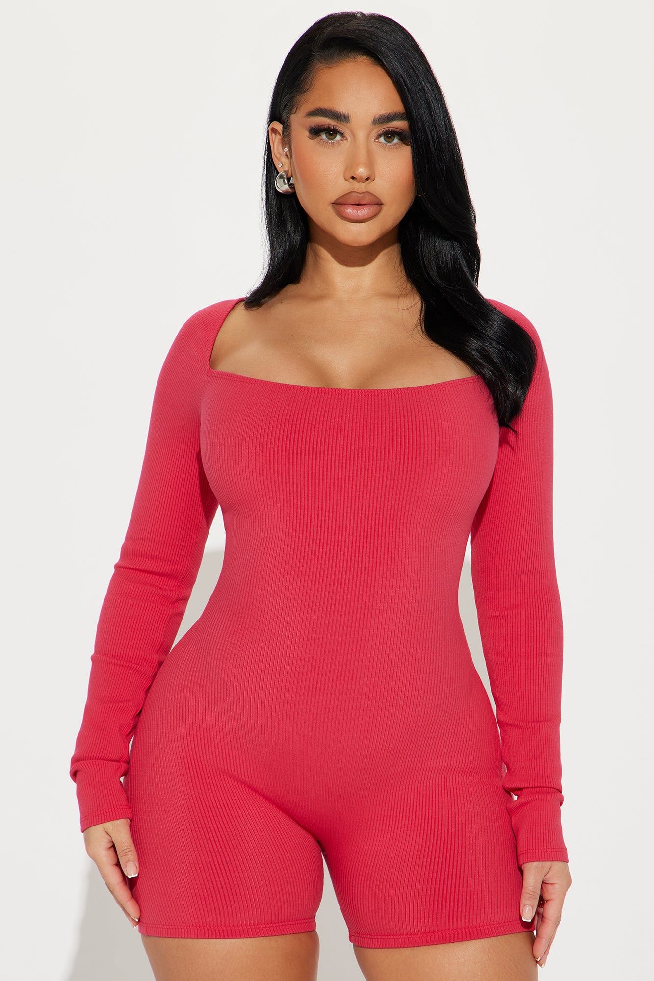 Dalia Snatched Romper - Raspberry sold by Fashion Nova product image thumbnail 2