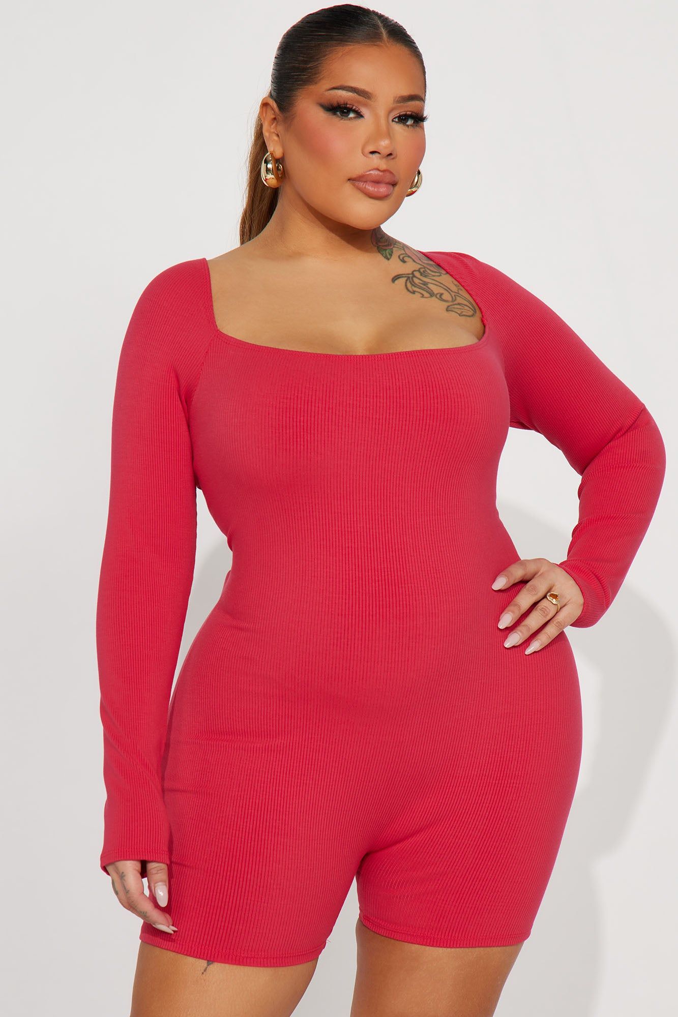 Dalia Snatched Romper - Raspberry sold by Fashion Nova product image thumbnail 5