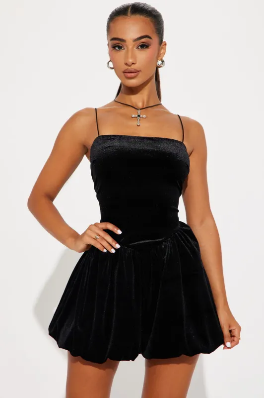 Forever Love Bubble Romper - Black sold by Fashion Nova