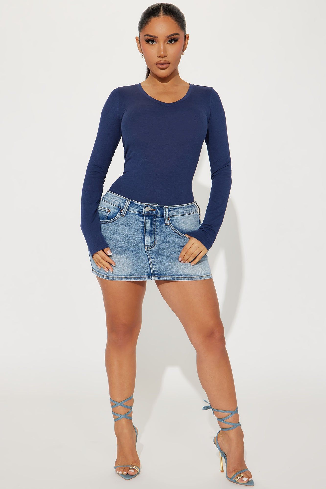 Your Everyday Long Sleeve Tee - Navy sold by Fashion Nova product image thumbnail 2