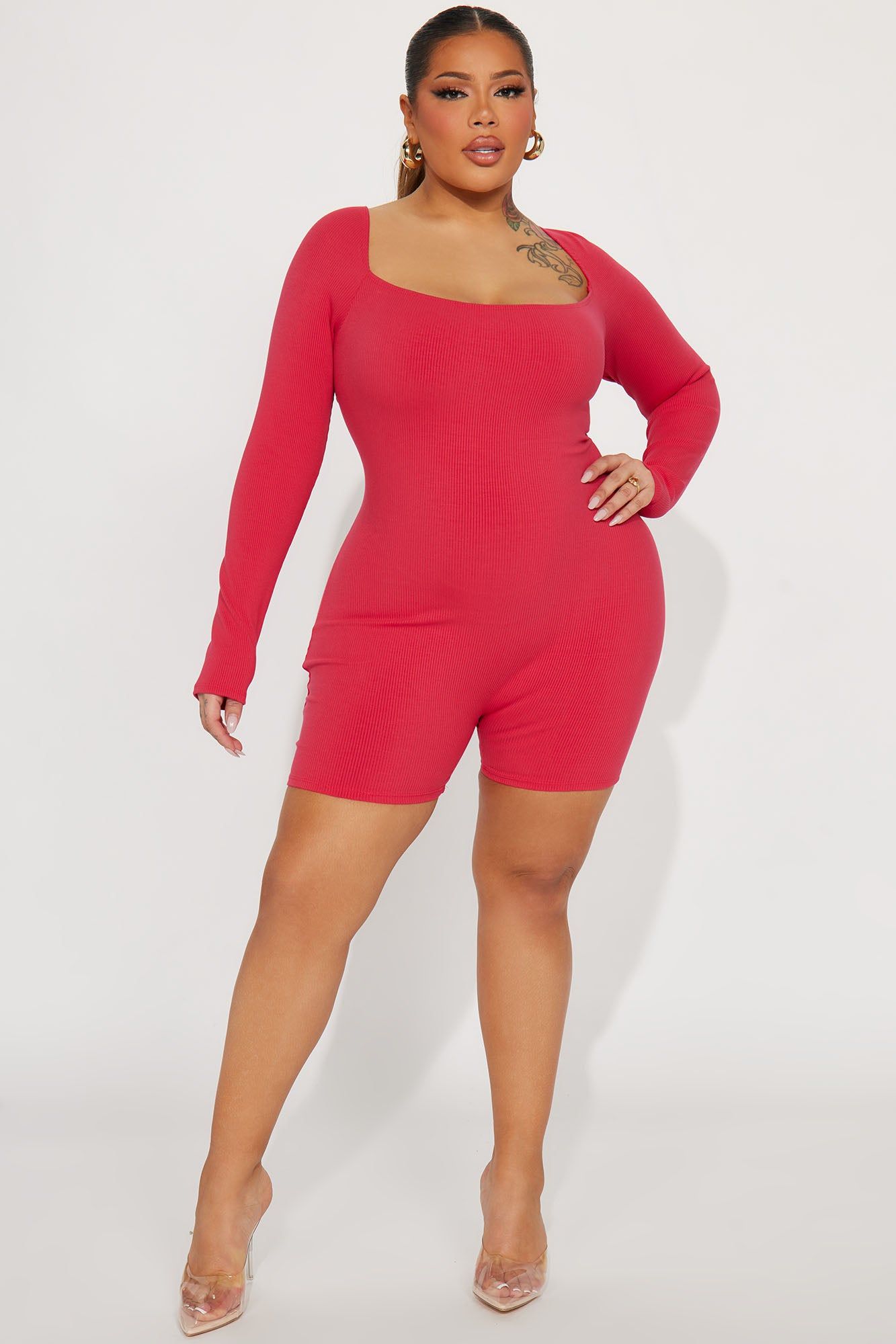Dalia Snatched Romper - Raspberry sold by Fashion Nova product image thumbnail 4