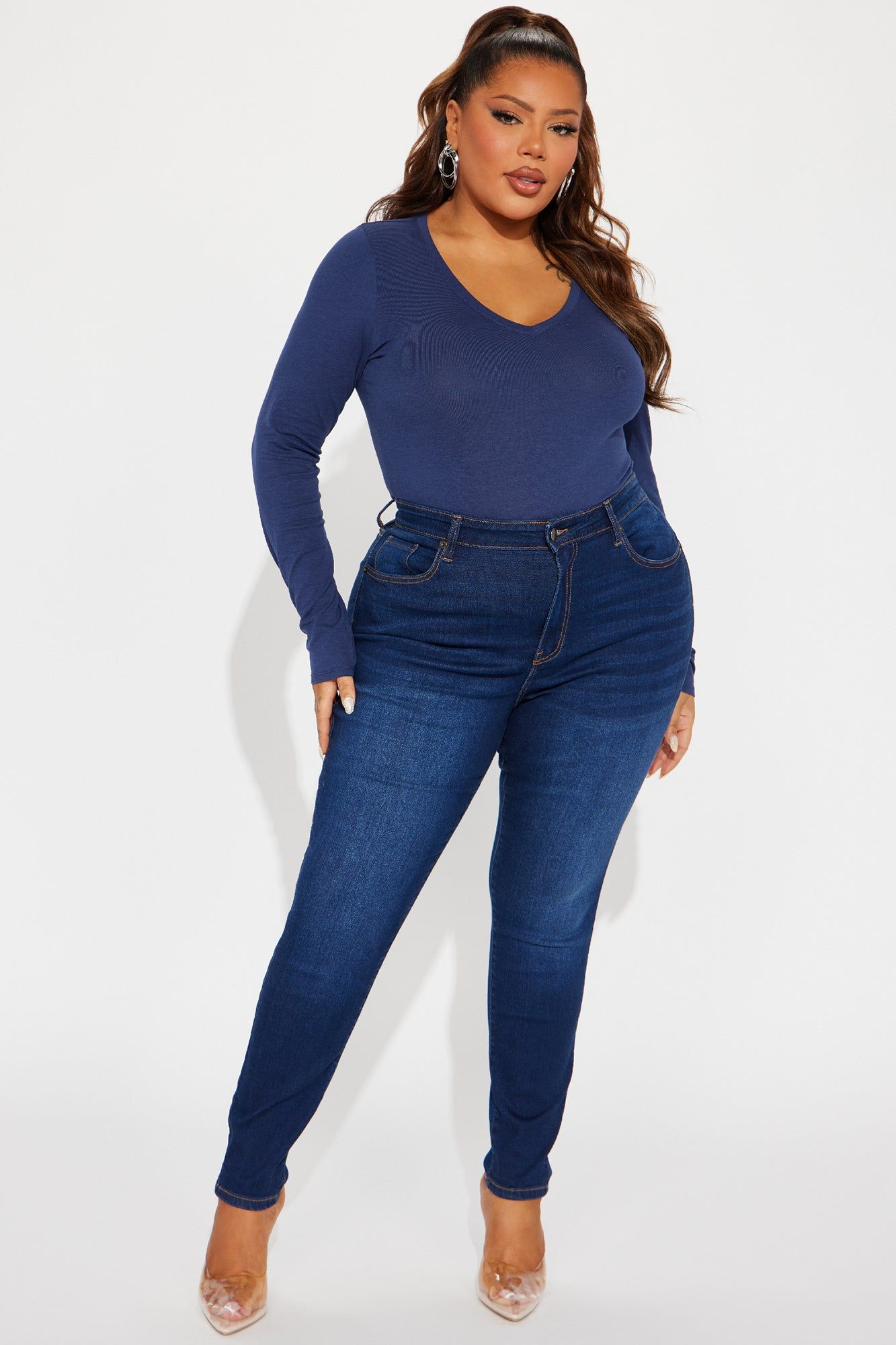 Your Everyday Long Sleeve Tee - Navy sold by Fashion Nova product image thumbnail 5
