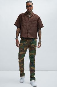Irving Jacquard Shirt - Brown sold by Fashion Nova