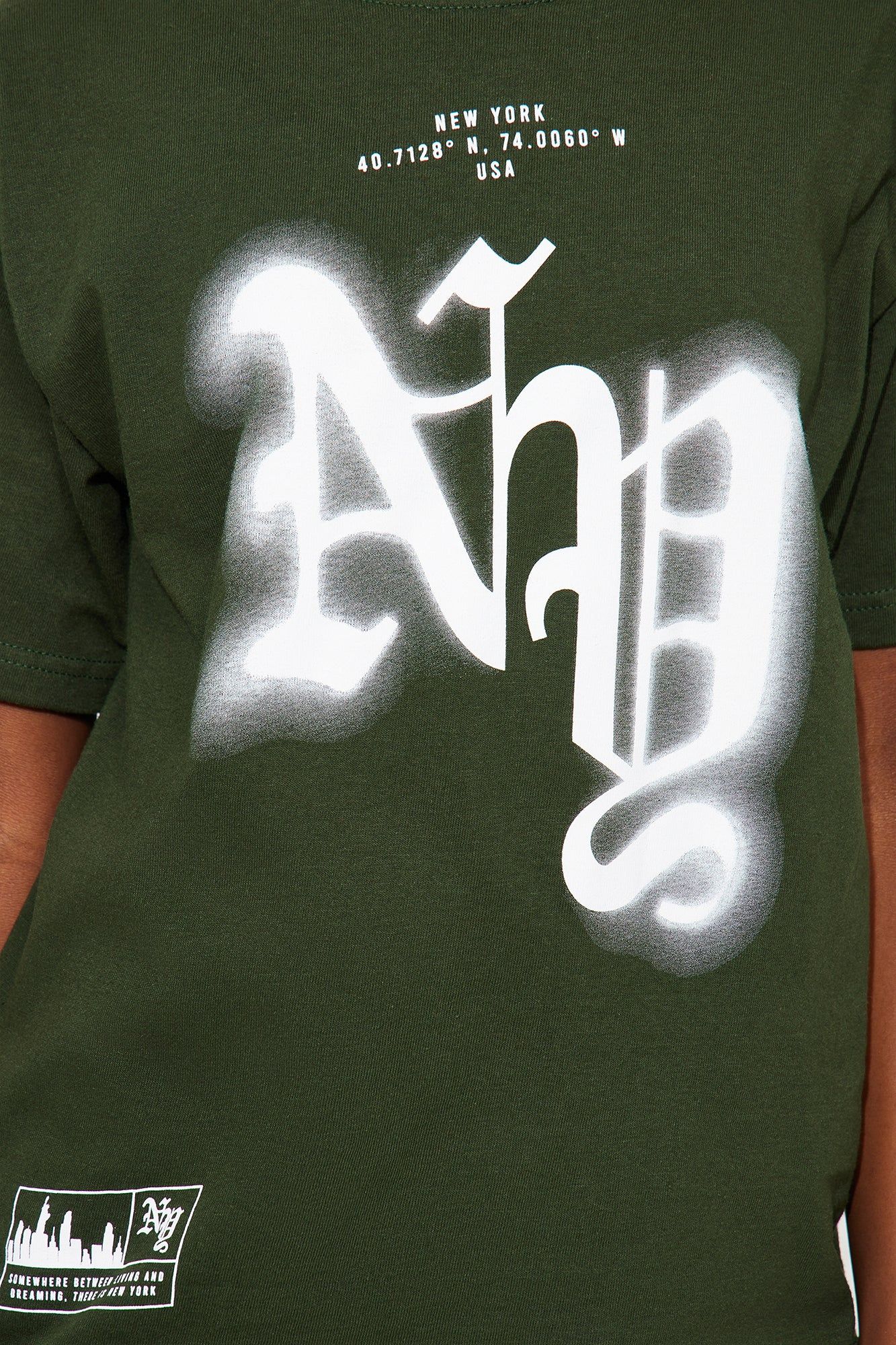 Mini New York Dreaming Graphic Tee - Green sold by Fashion Nova product image thumbnail 3