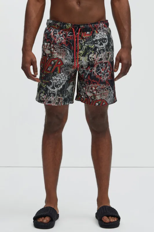 Slayer Swim Trunks - Black sold by Fashion Nova