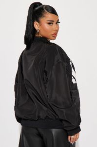East Coast Vibes Bomber Jacket - Black sold by Fashion Nova