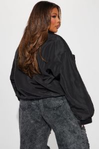 East Coast Vibes Bomber Jacket - Black sold by Fashion Nova