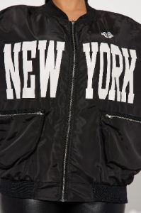 East Coast Vibes Bomber Jacket - Black sold by Fashion Nova