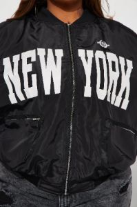East Coast Vibes Bomber Jacket - Black sold by Fashion Nova