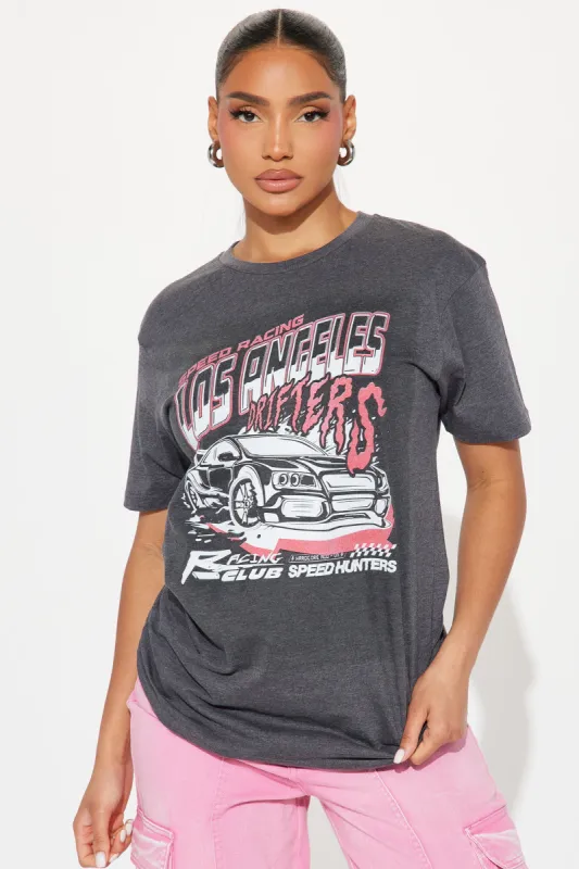 Race Club Graphic Tee - Charcoal sold by Fashion Nova