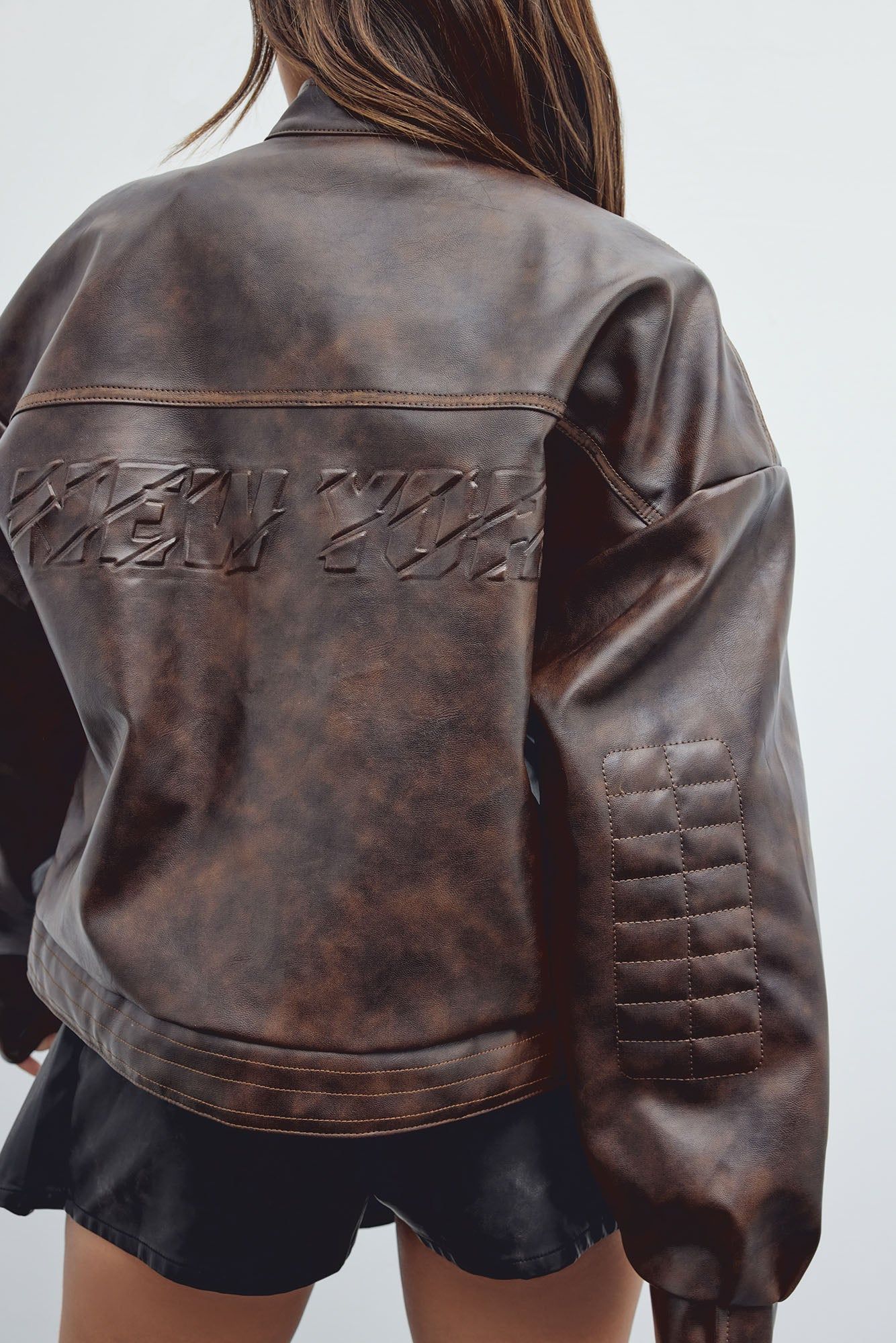 Fatally Hot Faux Leather Moto Jacket - Brown sold by Fashion Nova product image thumbnail 4