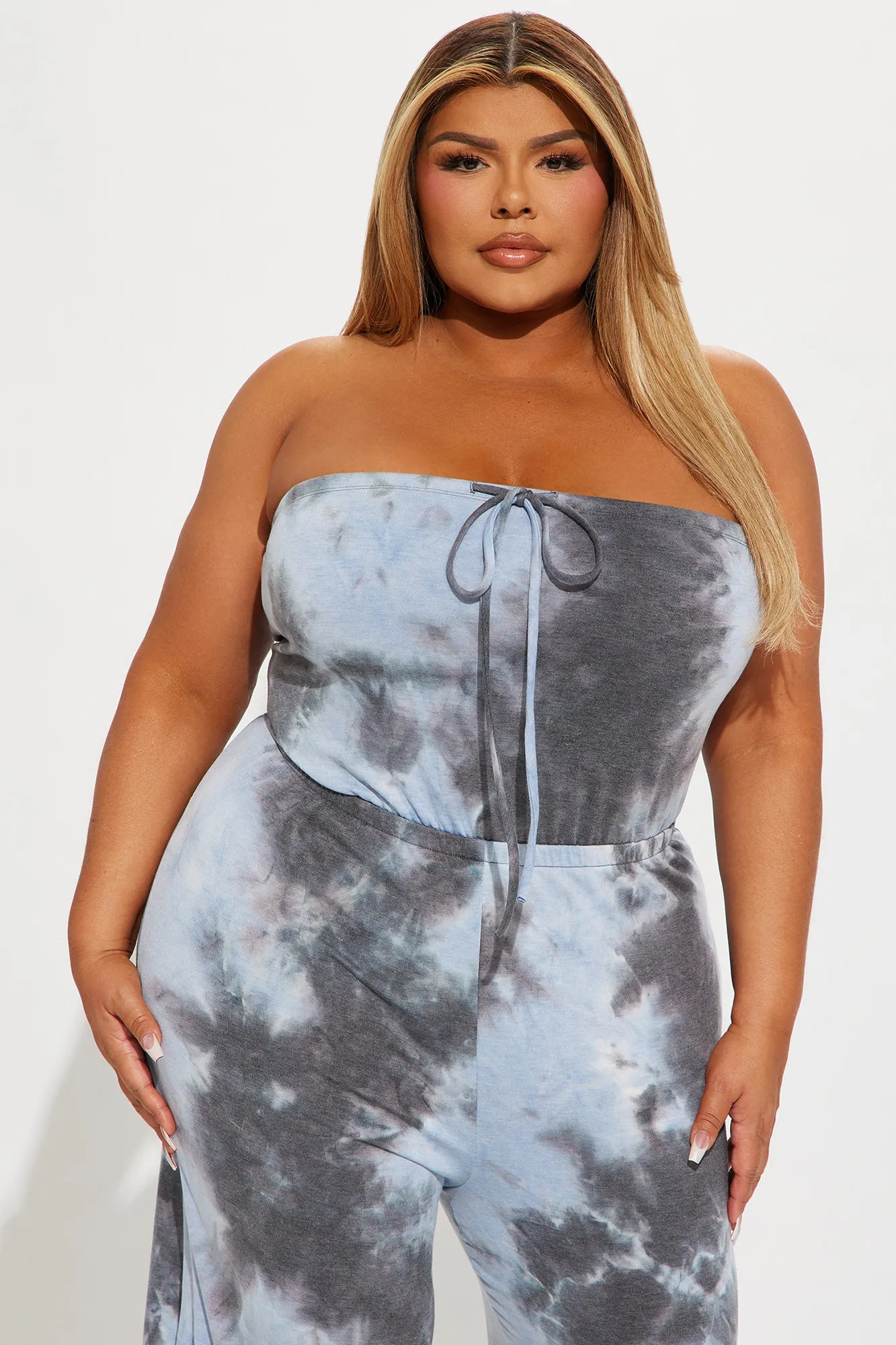 Where You Are Tie Dye Jumpsuit - Charcoal/combo sold by Fashion Nova product image thumbnail 5