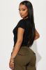 Delilah Ribbed Basic Tee - Black sold by Fashion Nova