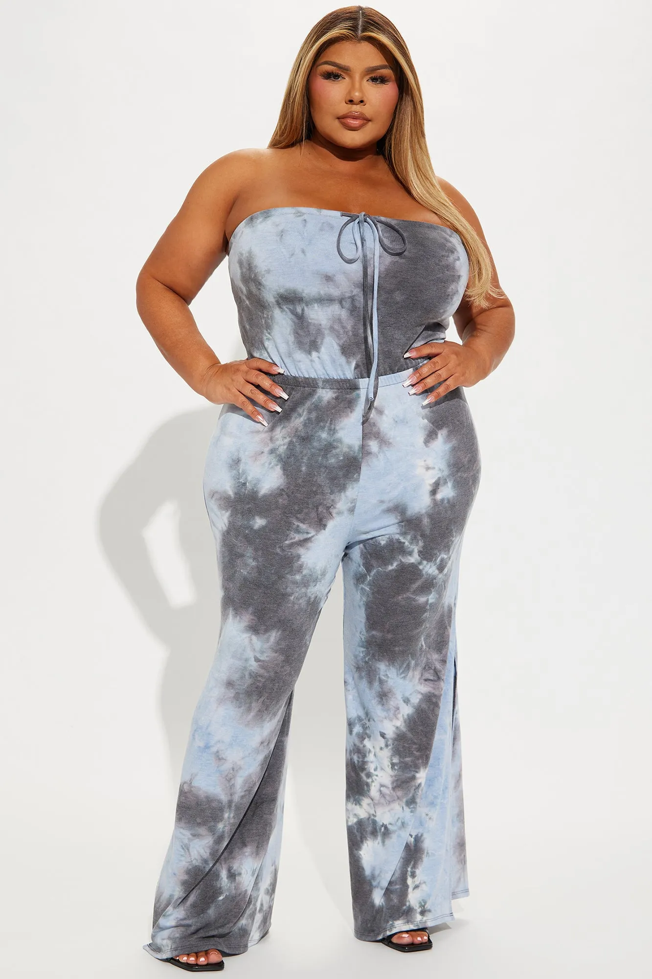 Where You Are Tie Dye Jumpsuit - Charcoal/combo sold by Fashion Nova product image thumbnail 4