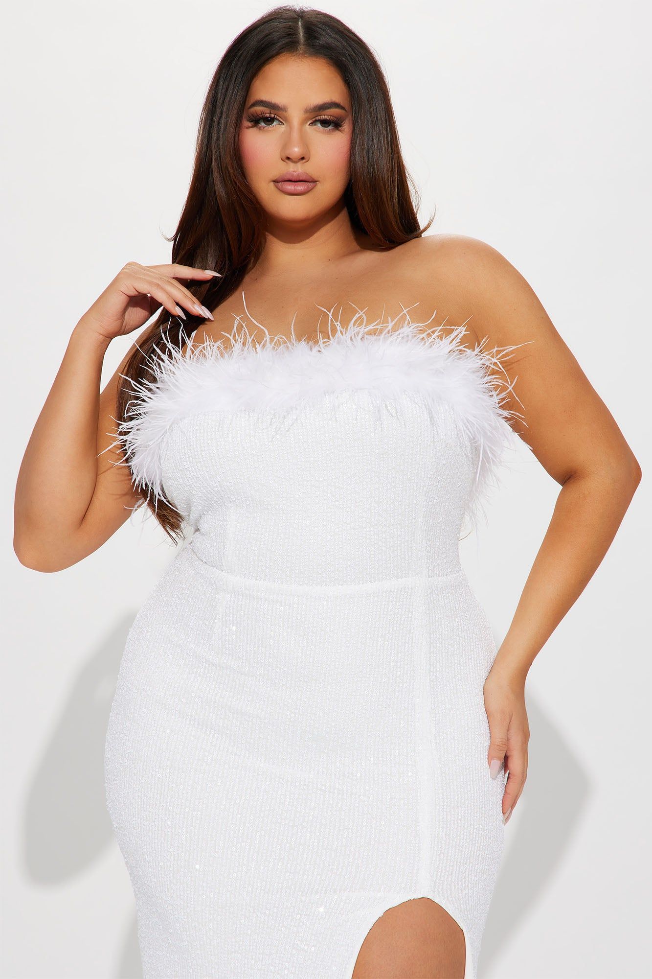 Emery Sequin Gown - White sold by Fashion Nova product image thumbnail 5
