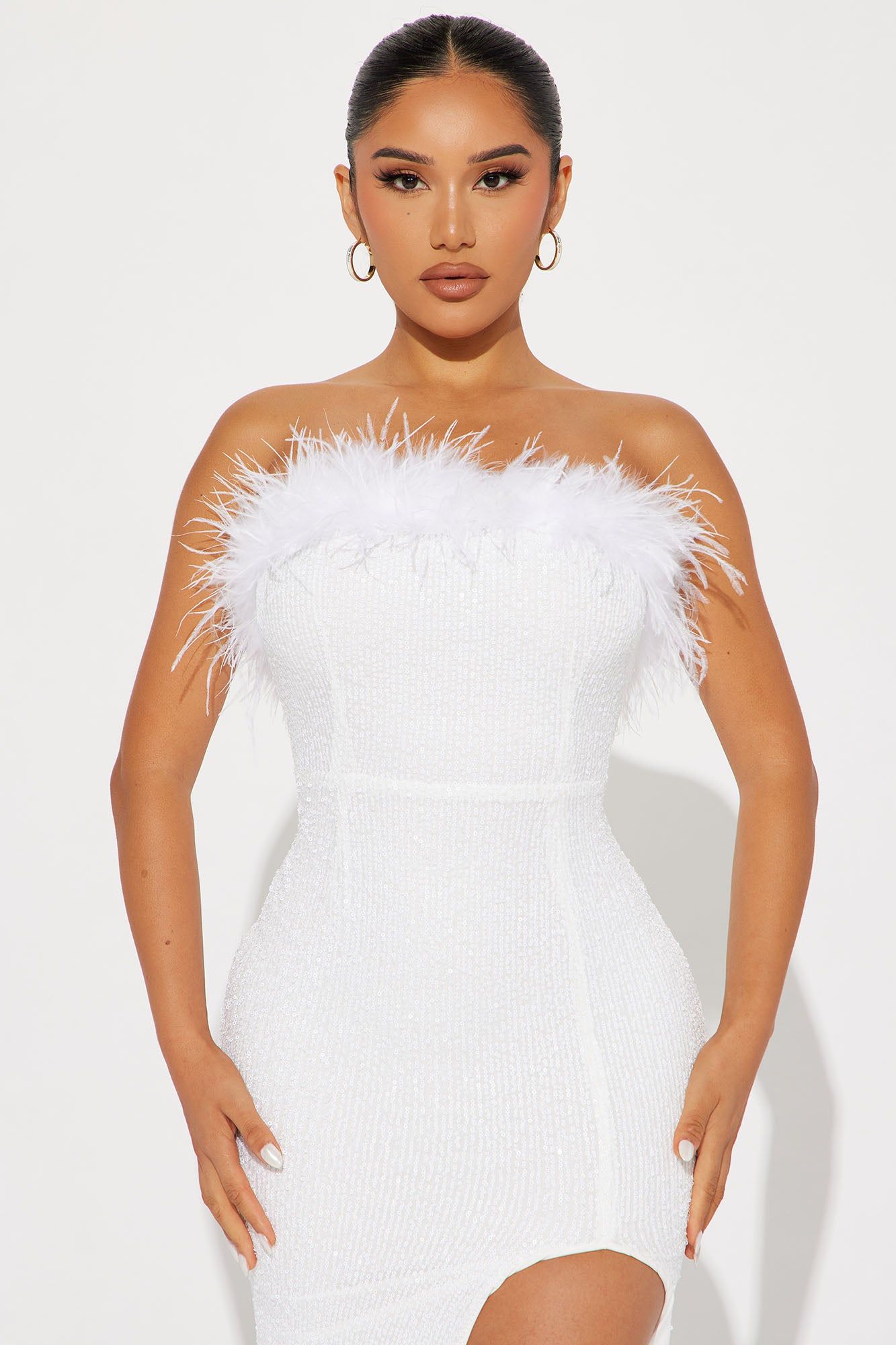 Emery Sequin Gown - White sold by Fashion Nova product image thumbnail 2