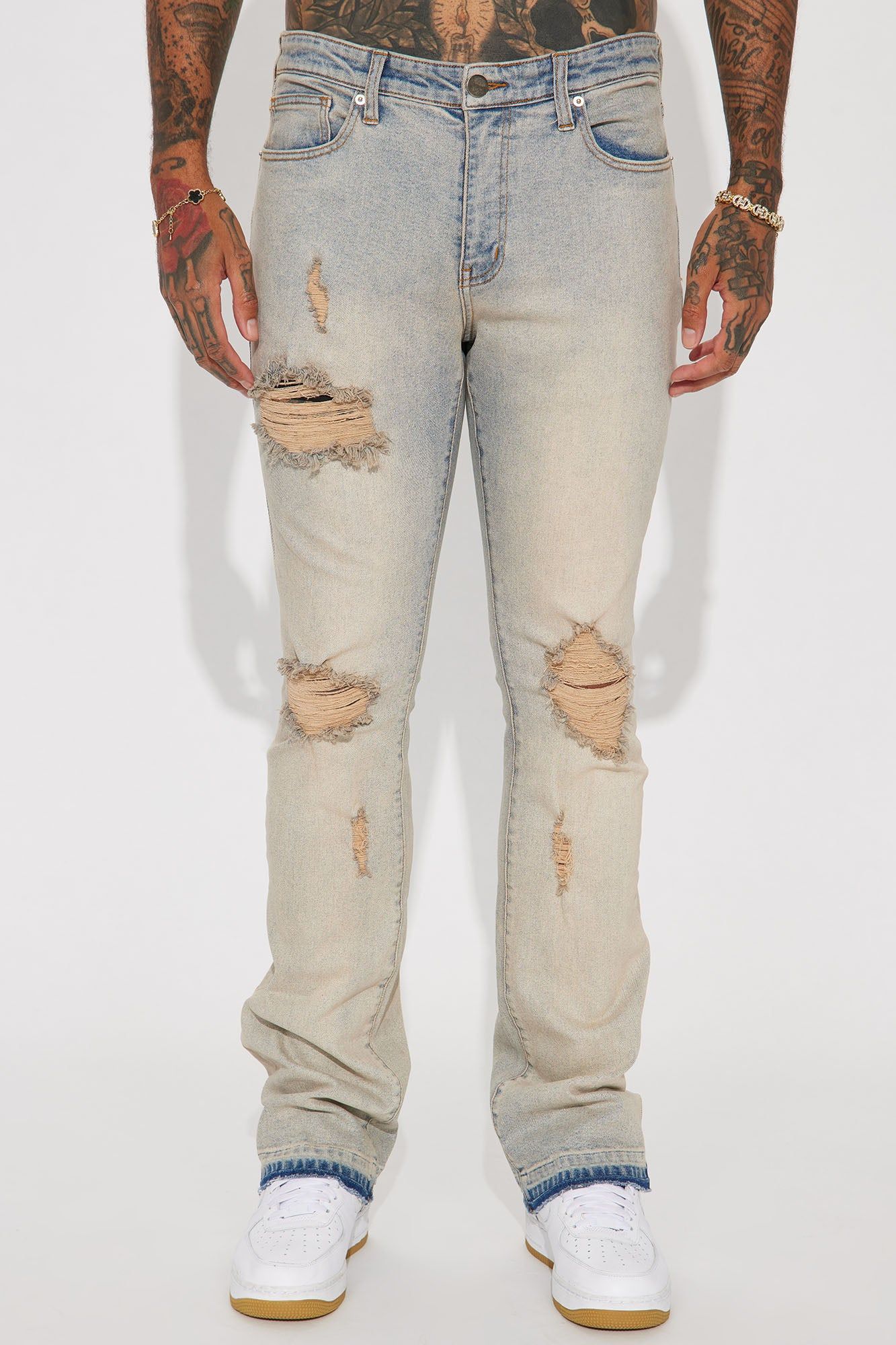 Agave Stacked Skinny Skinny Flare Jeans - Vintage Blue Wash sold by Fashion Nova product image thumbnail 4