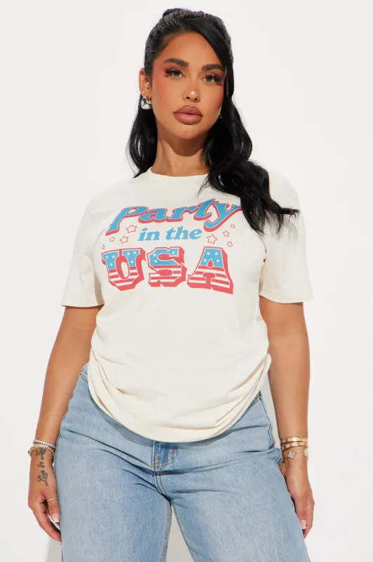 Party In The USA Tee - Off White sold by Fashion Nova