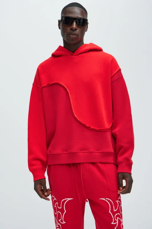 Tyson Oversized Swirl Hoodie - Red/combo sold by Fashion Nova
