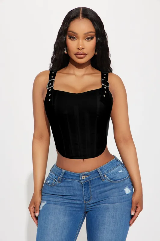 The Night We Met Corset Top - Black sold by Fashion Nova