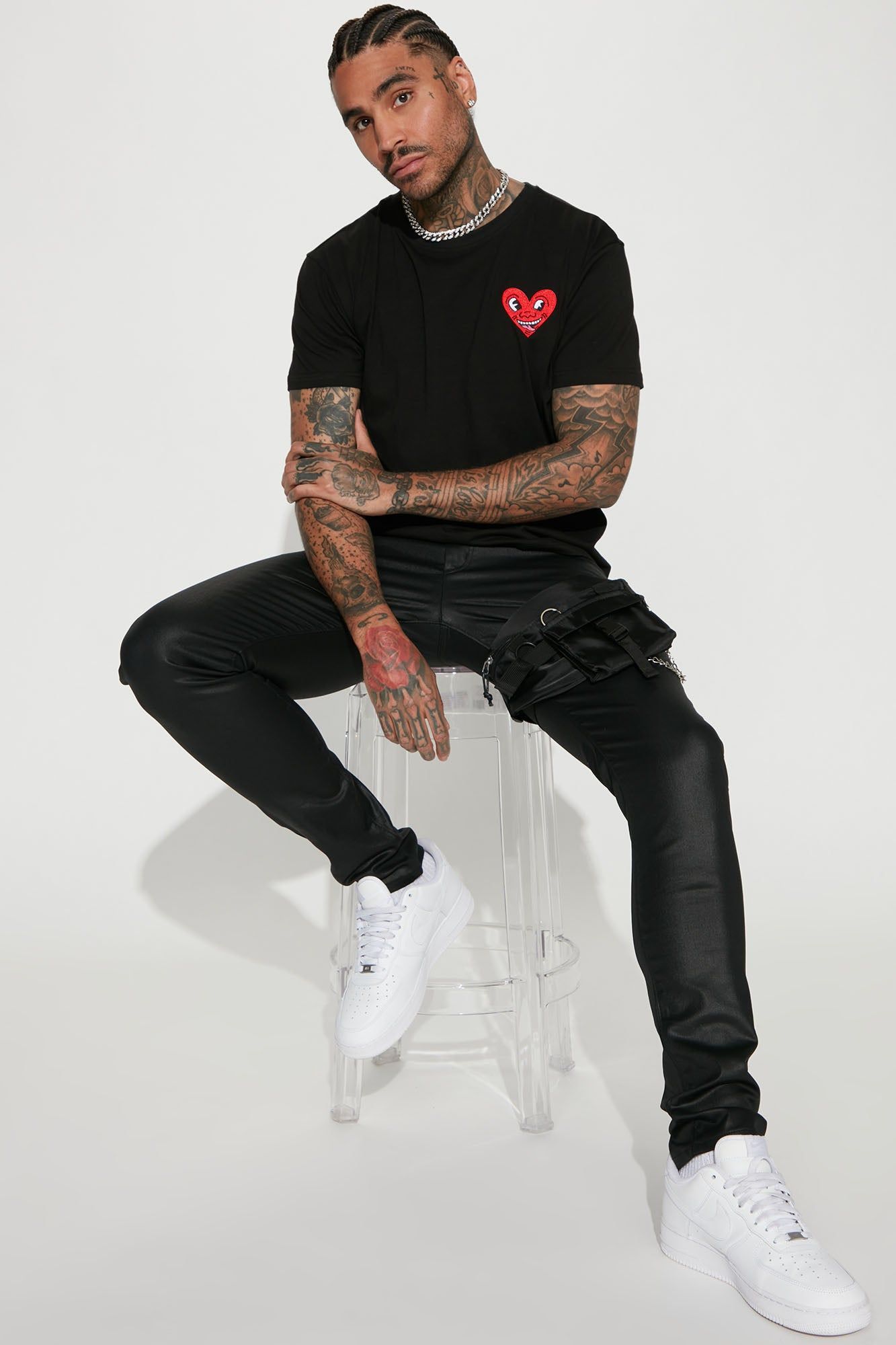 Keith Haring Heart Logo Short Sleeve Tee - Black sold by Fashion Nova product image thumbnail 3