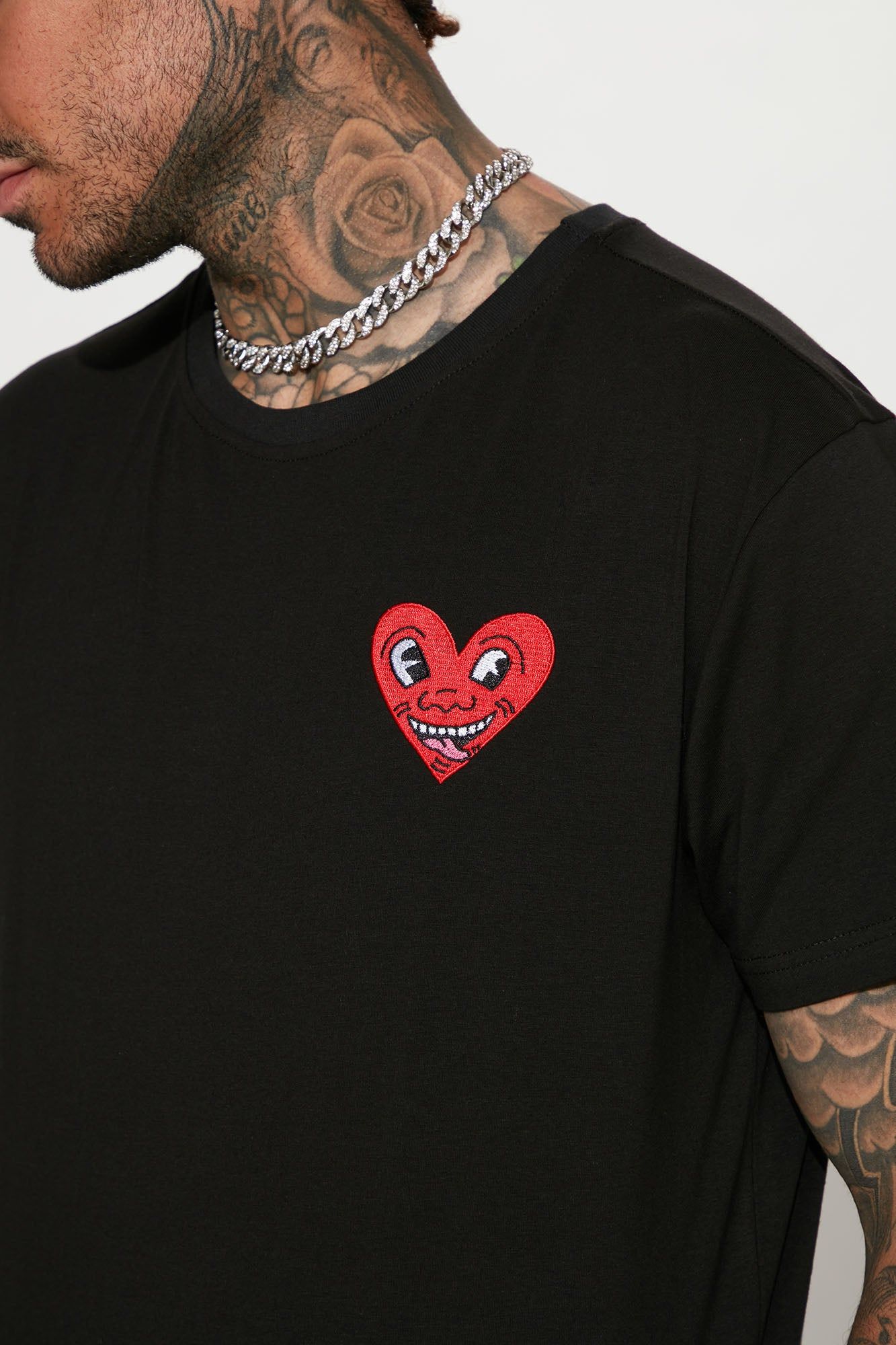 Keith Haring Heart Logo Short Sleeve Tee - Black sold by Fashion Nova product image thumbnail 4