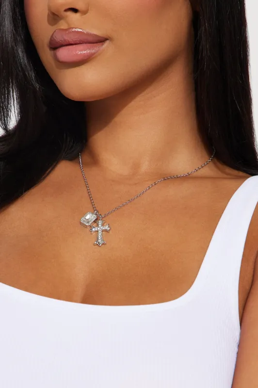 Holier Than Thou Necklace - Silver made by Fashion Nova