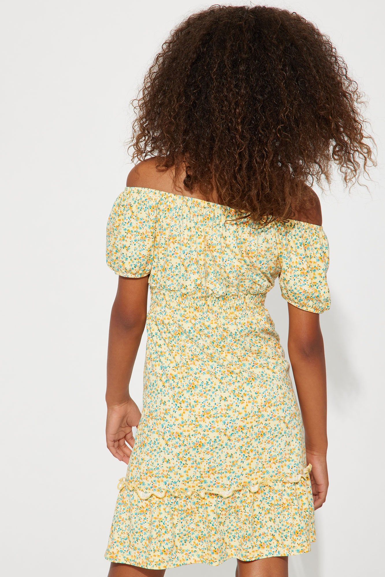 Mini Flower Daydreams Off Shoulder Dress - Yellow sold by Fashion Nova product image thumbnail 3