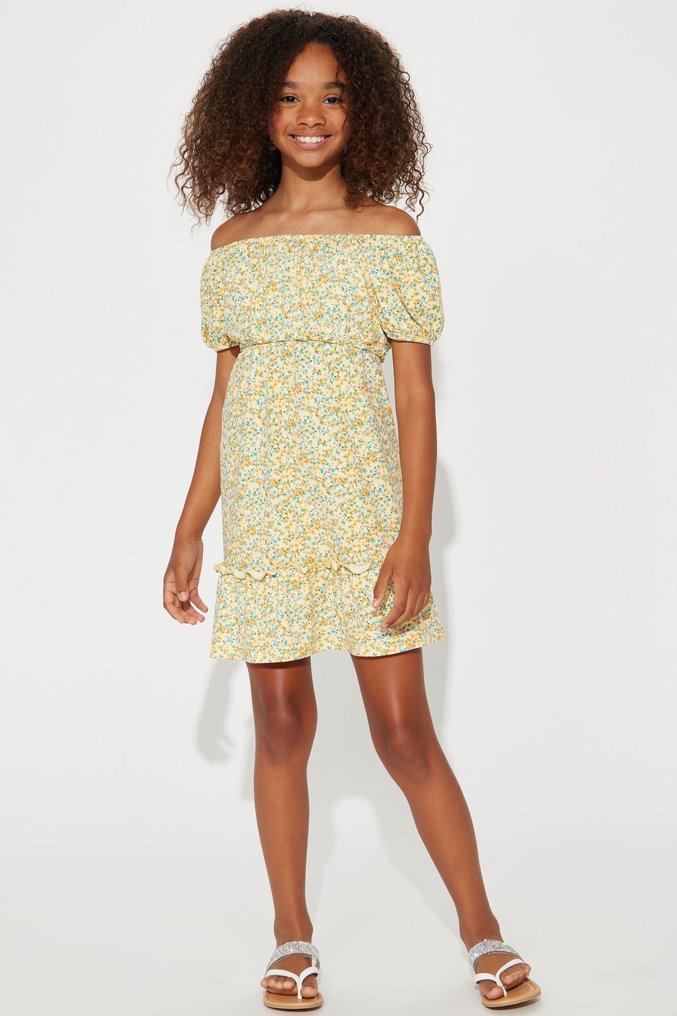 Mini Flower Daydreams Off Shoulder Dress - Yellow sold by Fashion Nova product image thumbnail 2