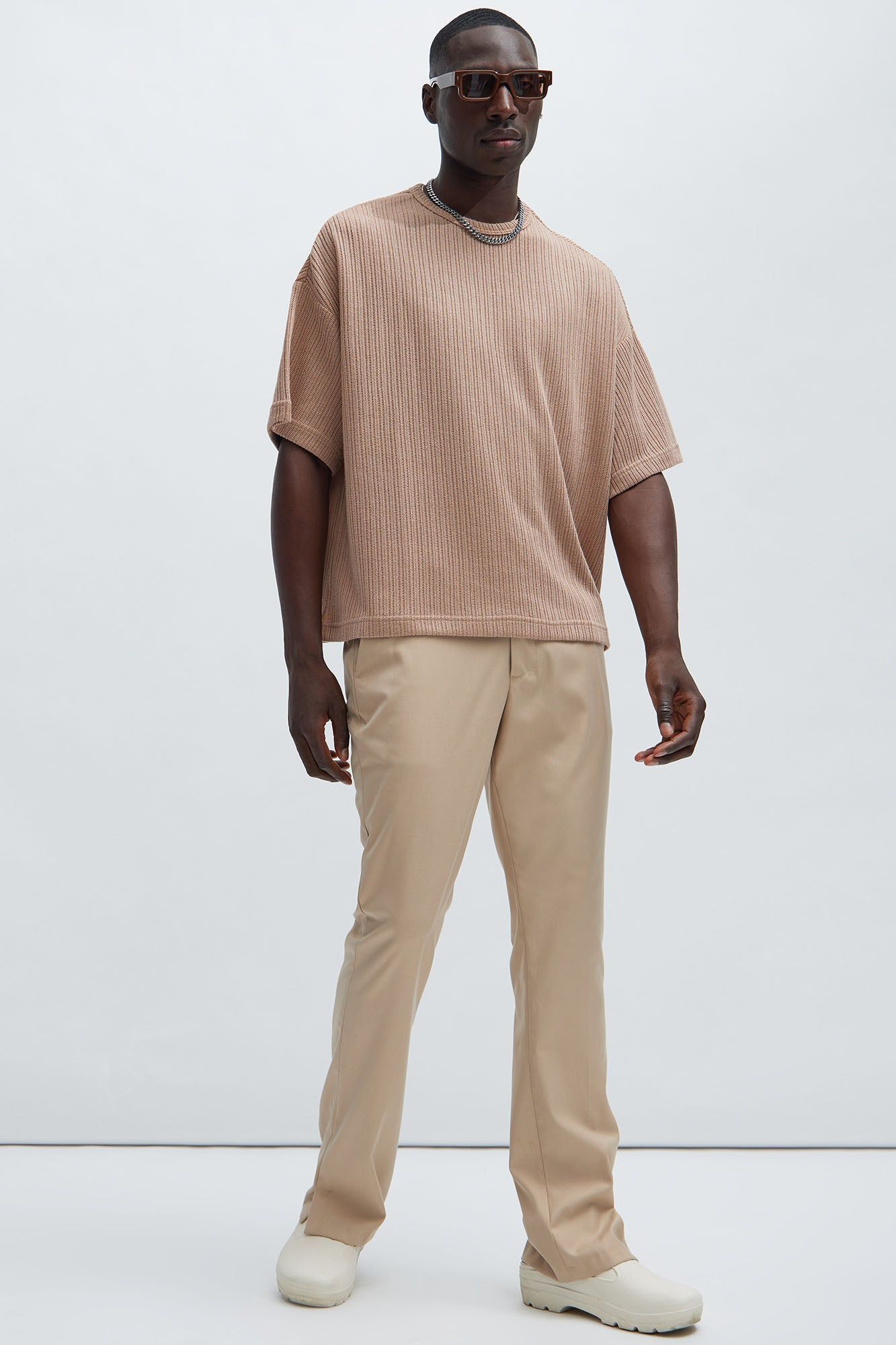 Santorini Textured Boxy Short Sleeve Tee - Taupe sold by Fashion Nova product image thumbnail 2