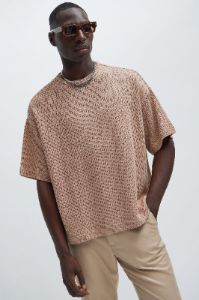 Santorini Textured Boxy Short Sleeve Tee - Taupe sold by Fashion Nova