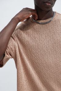 Santorini Textured Boxy Short Sleeve Tee - Taupe sold by Fashion Nova