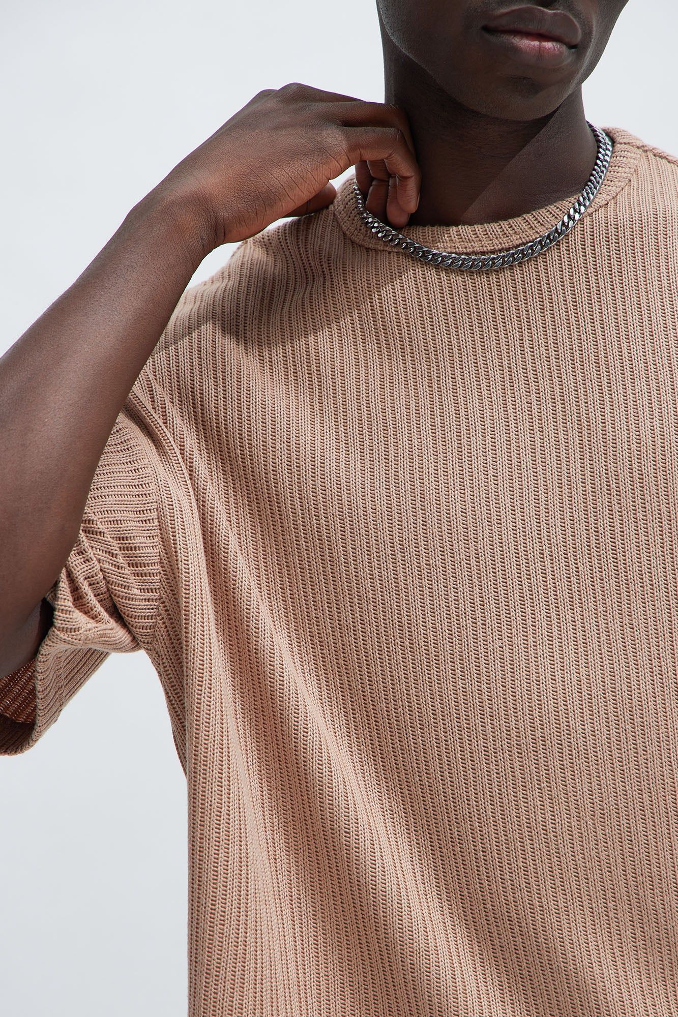 Santorini Textured Boxy Short Sleeve Tee - Taupe sold by Fashion Nova product image thumbnail 3