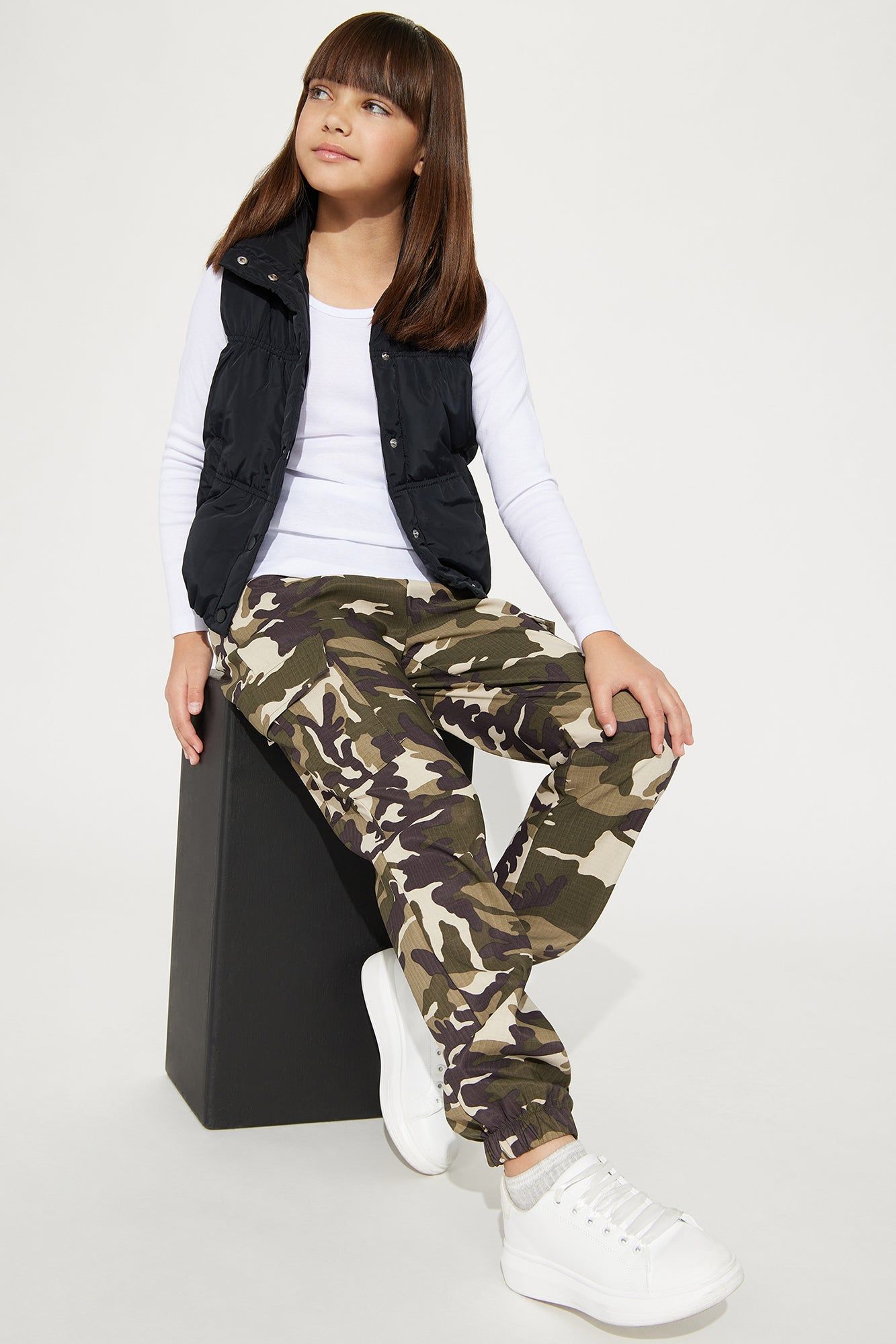 Mini Wide Leg Ripstop Camo Pants - Camouflage sold by Fashion Nova