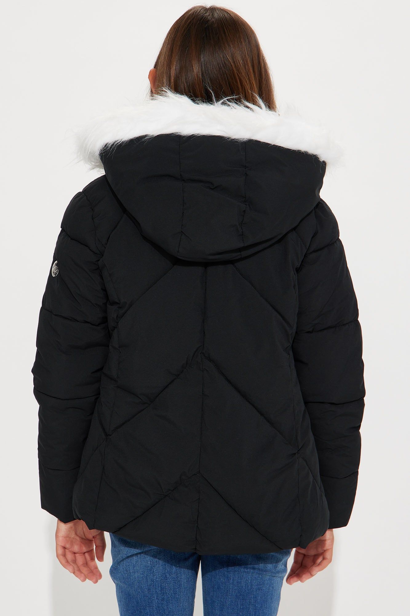 Mini Keep My Heart Warm Puffer Jacket - Black sold by Fashion Nova product image thumbnail 5