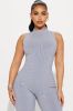 Amber Snatched Flare Jumpsuit - Slate Grey sold by Fashion Nova