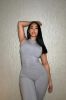 Amber Snatched Flare Jumpsuit - Slate Grey sold by Fashion Nova