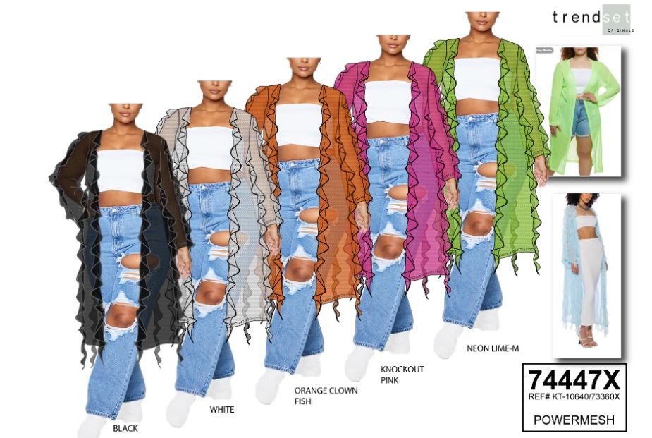 Island Hopping Ruffle Cover Up Kimono - White sold by Fashion Nova