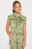Mini Cropped Gillie Cargo Vest - Green sold by Fashion Nova