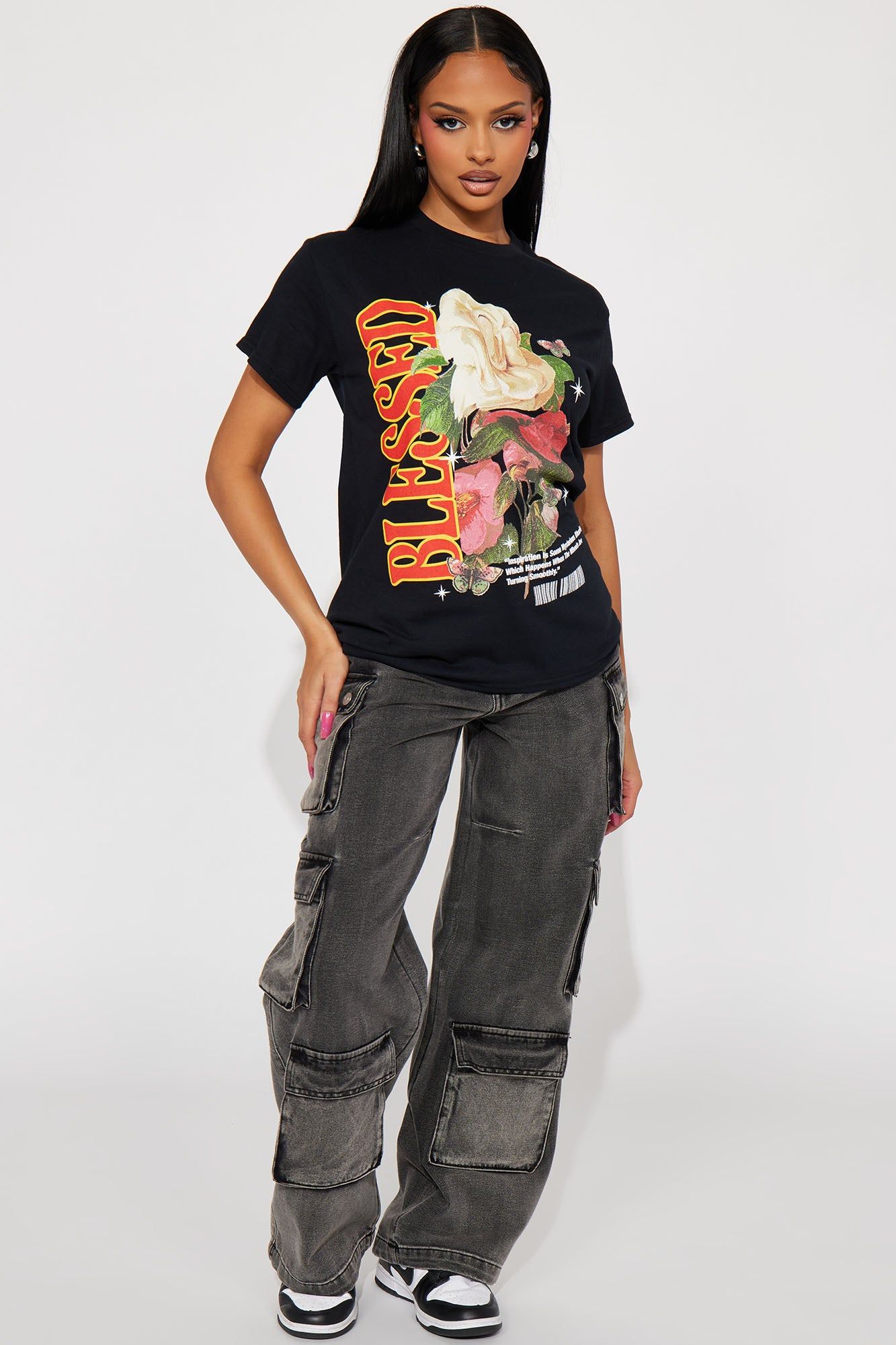 Blessed And Unbothered Graphic Tshirt - Black sold by Fashion Nova product image thumbnail 2