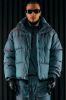 Stormy Iridescent Nylon Cropped Puffer Jacket - Blue sold by Fashion Nova