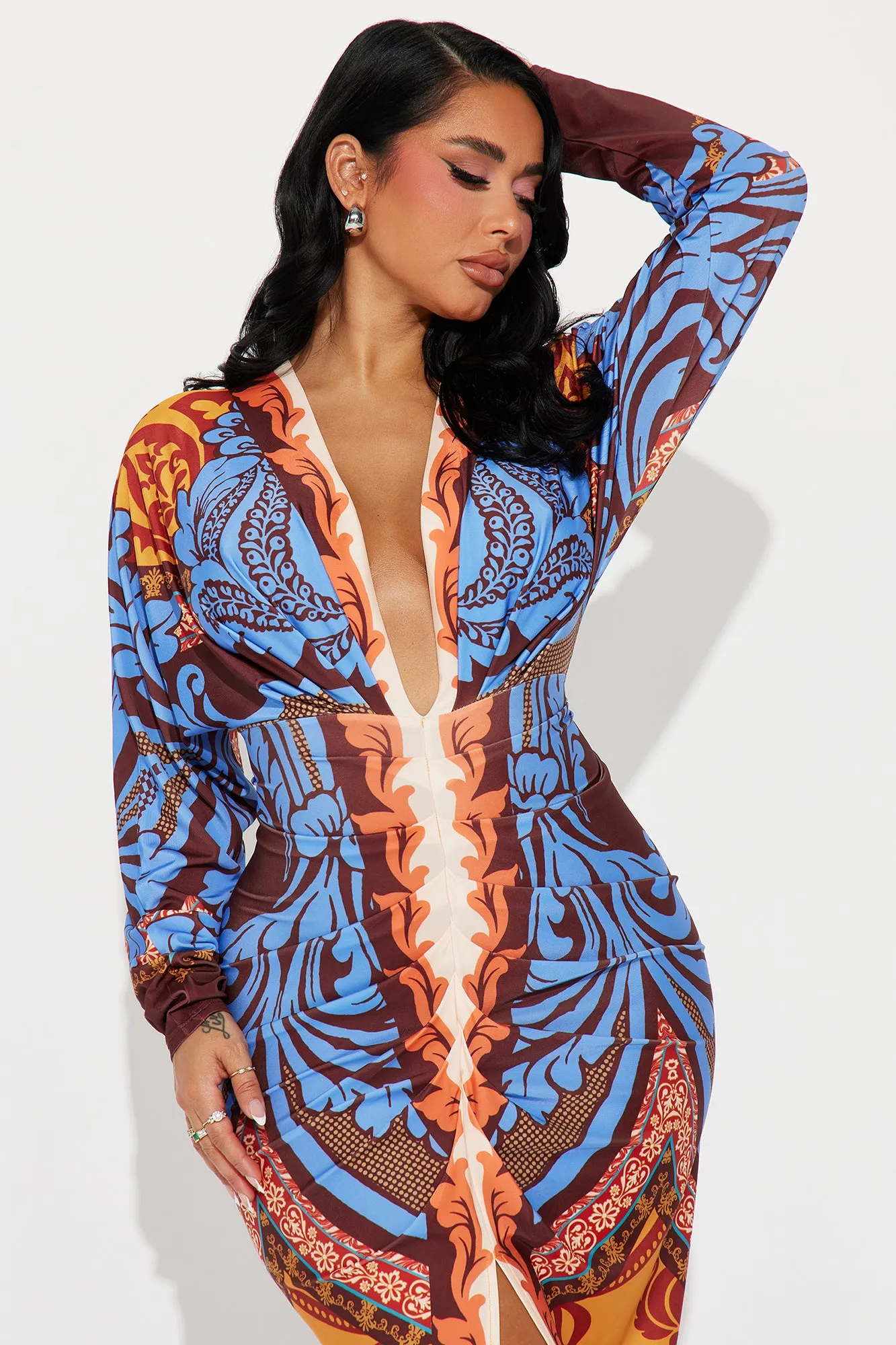 City Nights Ankle Maxi Dress - Purple/combo sold by Fashion Nova product image thumbnail 2