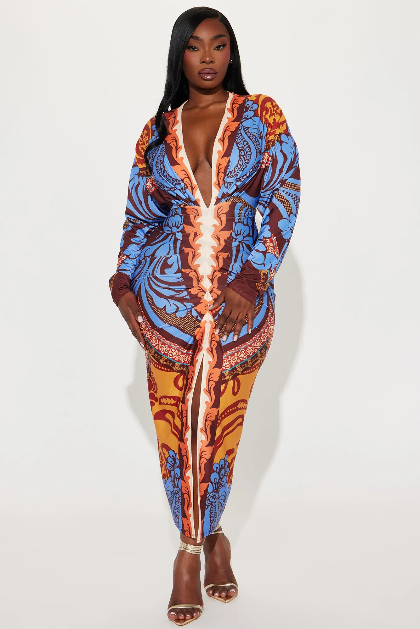 City Nights Ankle Maxi Dress - Purple/combo sold by Fashion Nova product image thumbnail 4