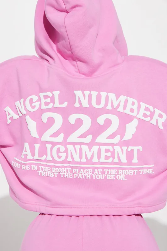 Angel Number Washed Hoodie - Pink sold by Fashion Nova