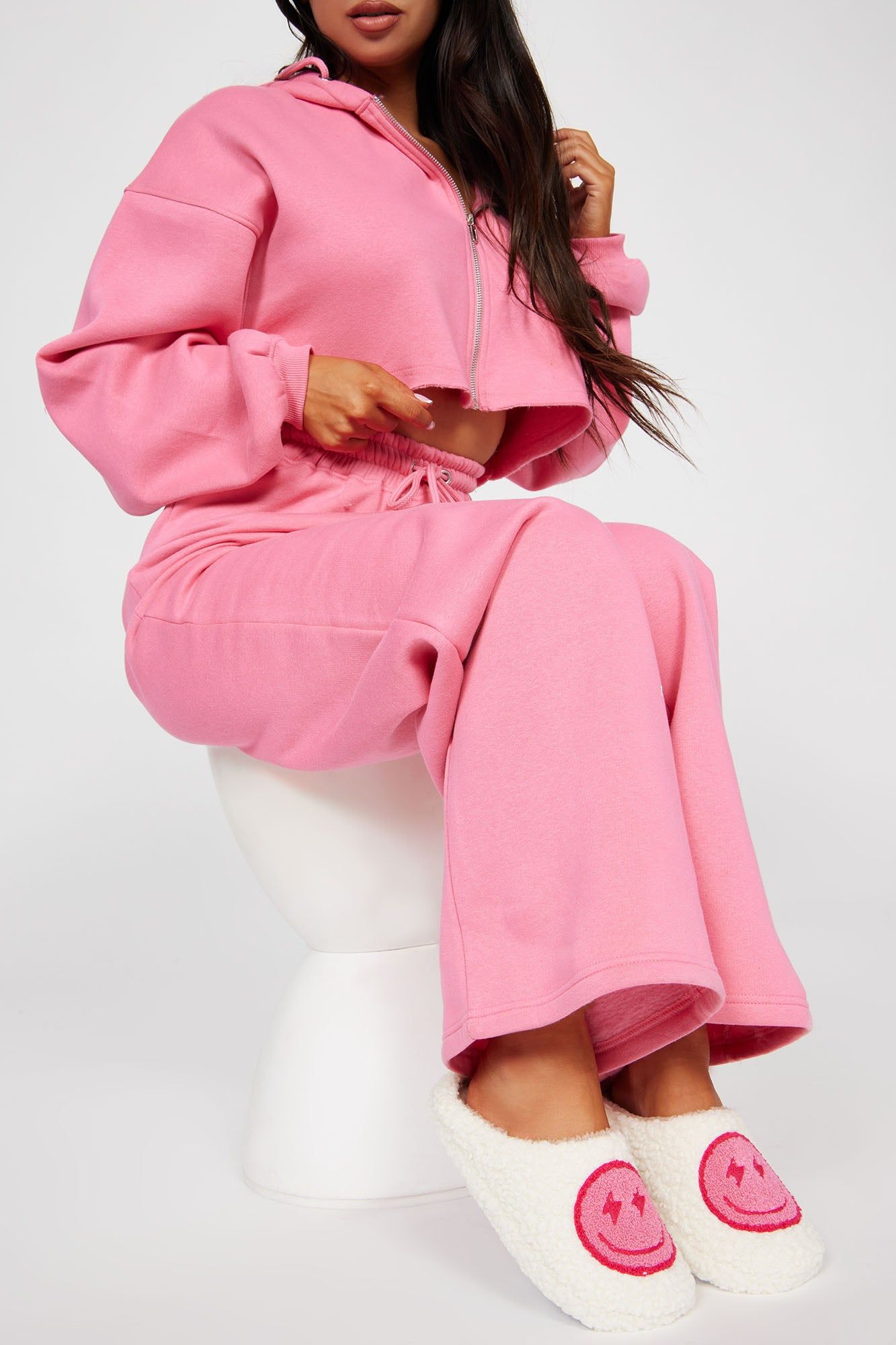 Smiles All Around Slippers - Pink sold by Fashion Nova