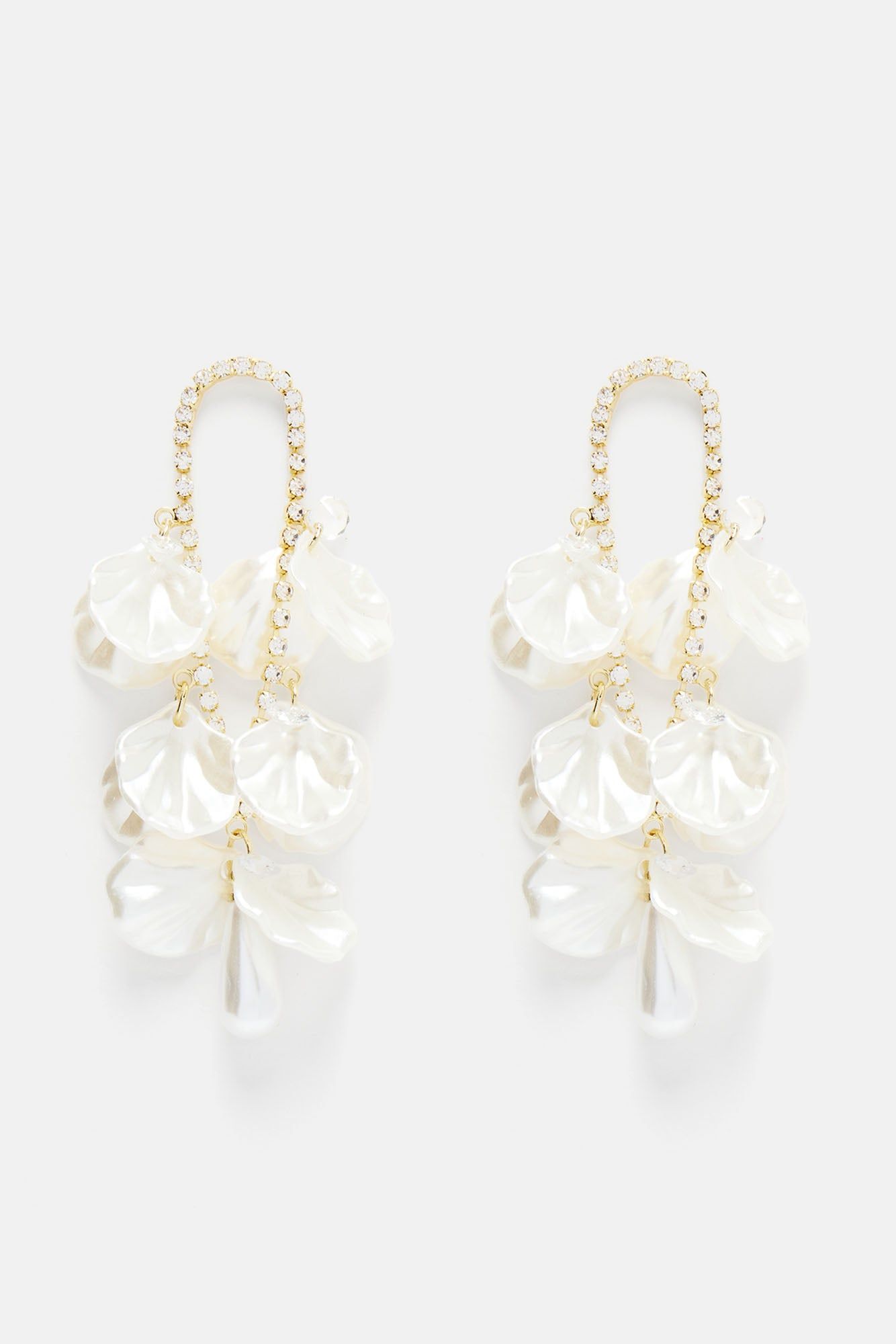 Mermaid Princess Earrings - White/Gold sold by Fashion Nova product image thumbnail 3