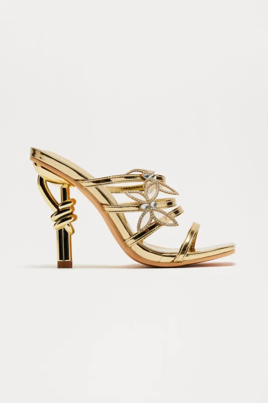 Sweet Harmony Butterfly Heels - Gold sold by Fashion Nova